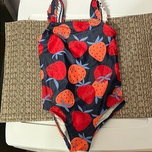 Carter's Navy and Red Strawberry One Piece Swimsuit